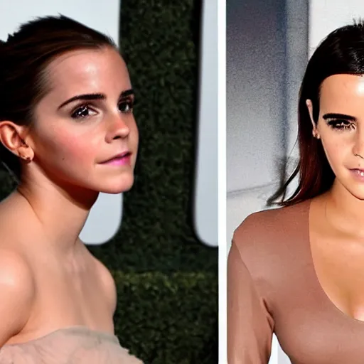 Image similar to emma watson kim kardashian hybrid