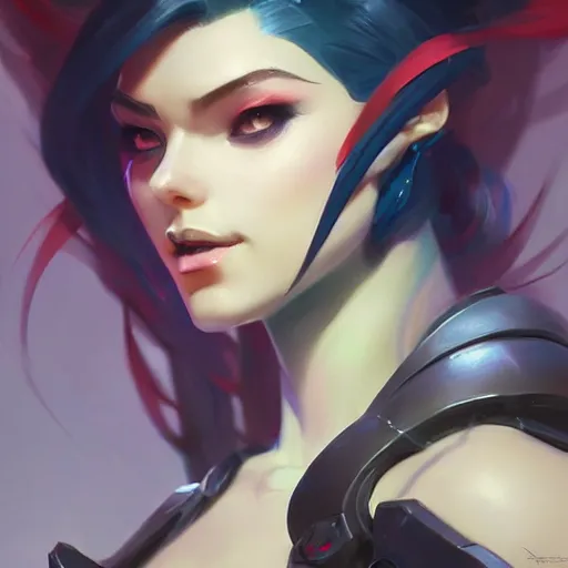 Image similar to a beautiful portrait of a beautiful widowmaker, overwatch concept art by pete mohrbacher and guweiz and ilya kuvshinov, digital art, highly detailed, intricate, sharp focus, trending on artstation hq, deviantart, unreal engine 5, 4 k uhd image