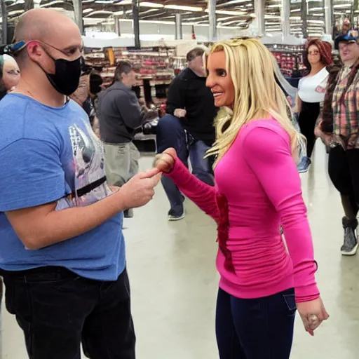 Image similar to britney spears meeting fans at costco