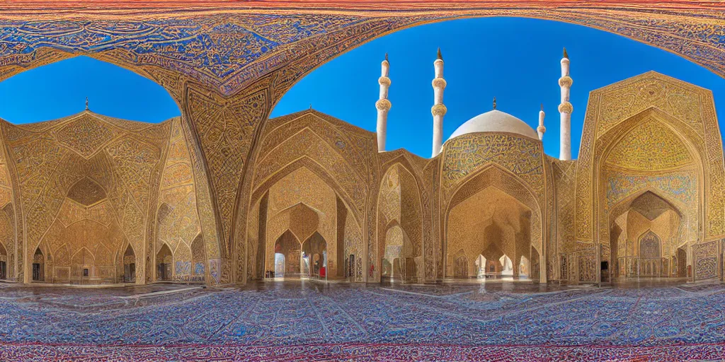 Image similar to equirectangular view of the nasir al - mulk mosque in iran