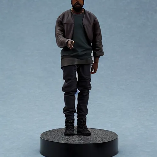 Prompt: Kanye West action figure, 5 points of articulation, full body, 4k, highly detailed