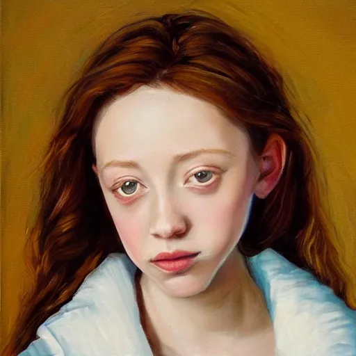 Image similar to gorgeous oil painting of amybeth mcnulty