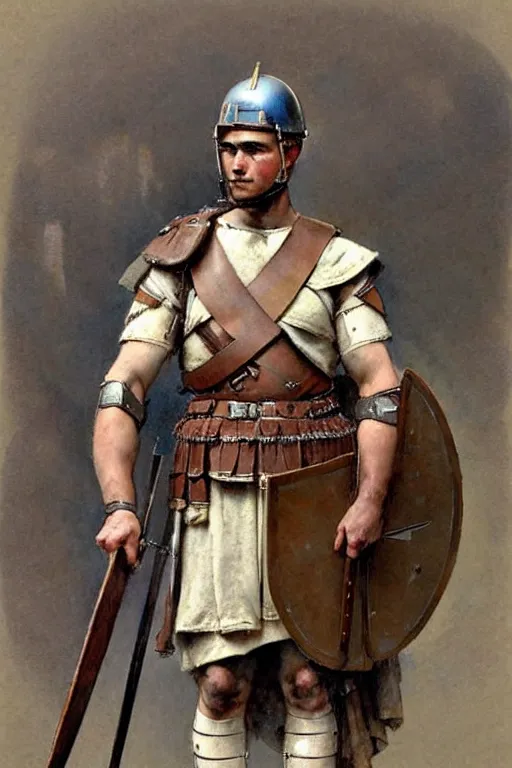 Prompt: (((((1950s roman legionary . muted colors.))))) by Jean-Baptiste Monge !!!!!!!!!!!!!!!!!!!!!!!!!!!