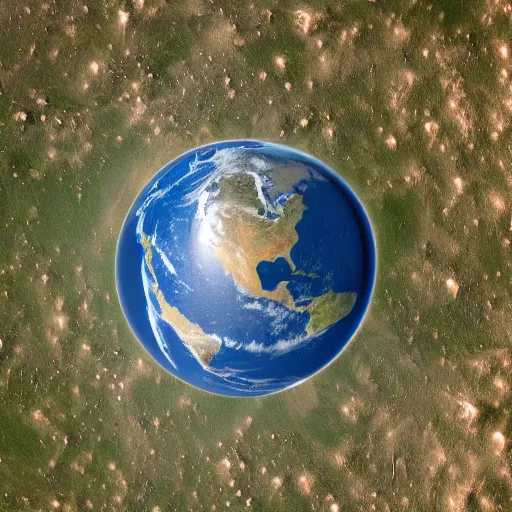 Image similar to satellite view of a round earth from above