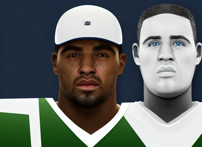 Prompt: facial portrait of a football player on the sidelines, cole baker, reddit contest winner, madden 2 1, ps 4, character design