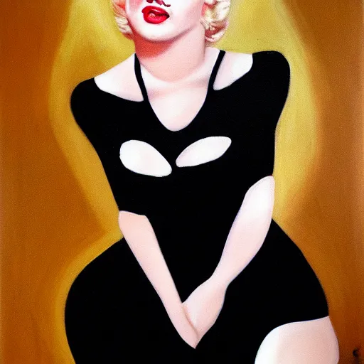 Prompt: oil painted portrait of Marilyn Monroe painted by Margaret Keane