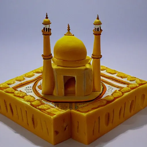 Image similar to cheese a reconstruction of the cheese taj mahal made ot of cheese, cheese