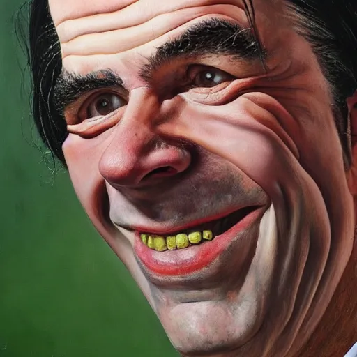 Image similar to high quality high detail painting by lucian freud, hd, smiling nick cave