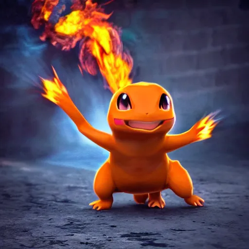 Prompt: highly realistic pokemon charmander, photo at zoo, intricate, portrait, 8 k highly professionally detailed, hdr, cgsociety