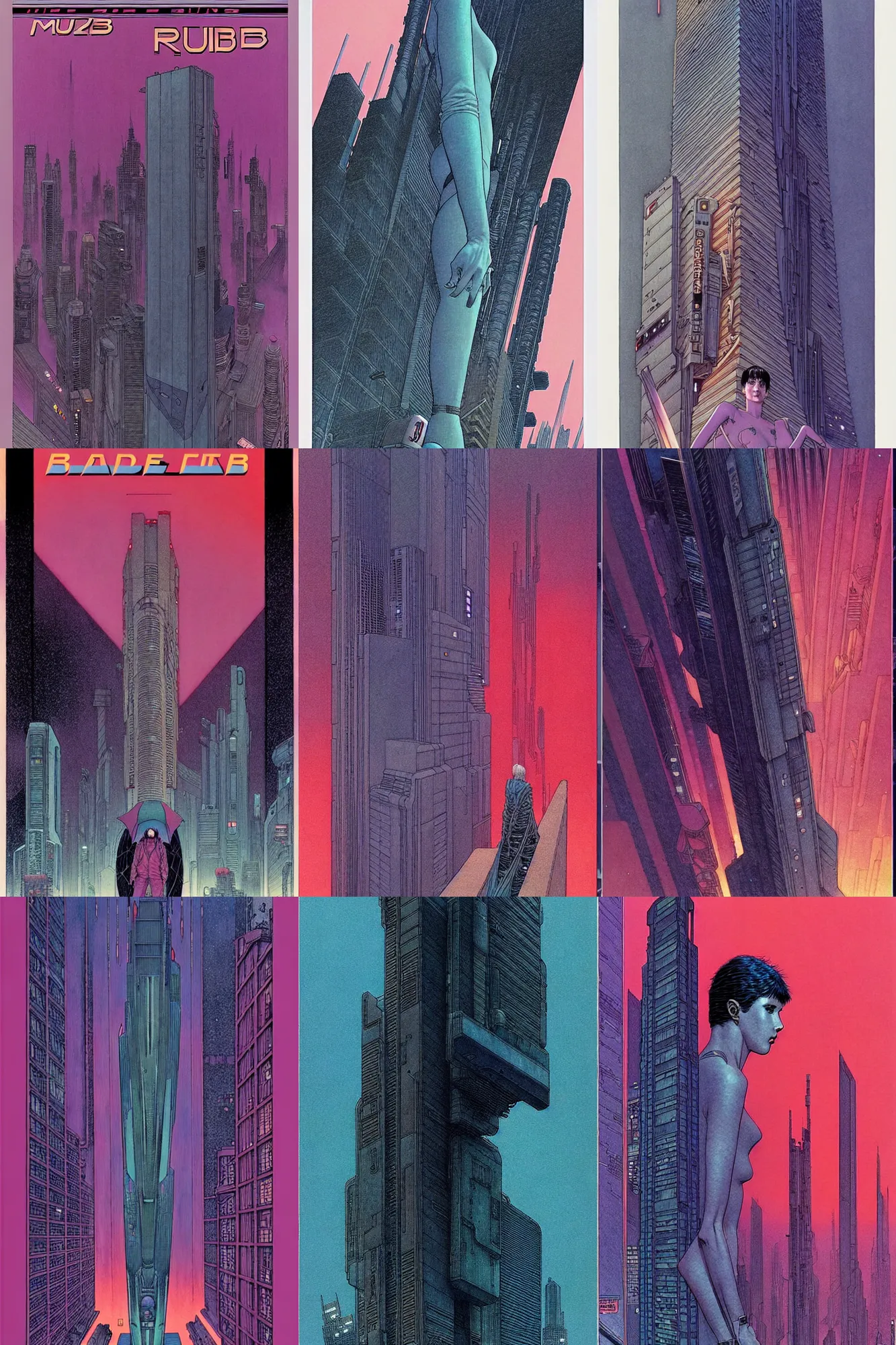 Prompt: ( ( ( ( ( blade runner cover art. muted colors. ) ) ) ) ) by mœbius!!!!!!!!!!!!!!!!!!!!!!!!!!!