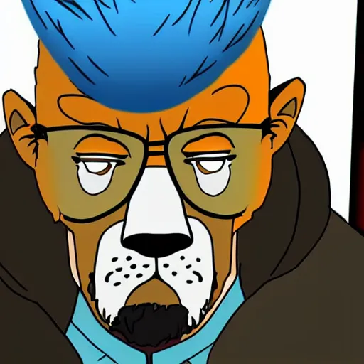 Prompt: Walter White but he has a fursona, furry fandom