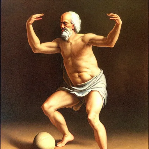 Prompt: high resolution photo of Socrates twerking