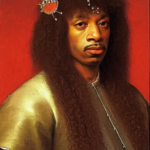 Prompt: renaissance portrait of Rick James, masterpiece by Eugene de Blaas