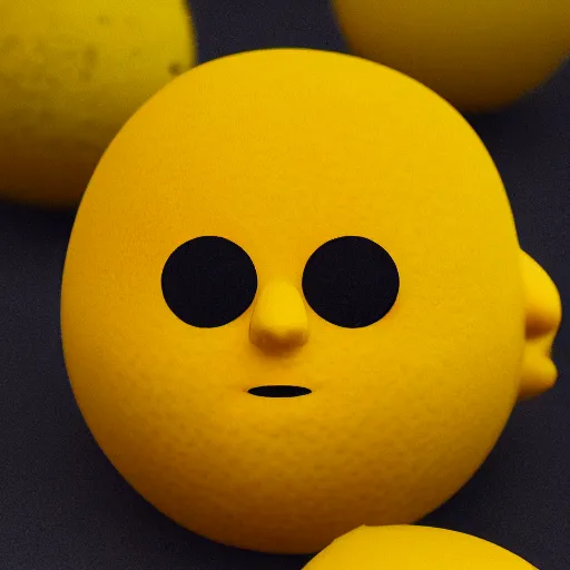 Image similar to lemon emoji face raising one eyebrow, dslr, 8 k, octane beautifully detailed render, cold lighting, cinematic lighting, detailed photo, masterpiece, volumetric lighting, ultra realistic, highly detailed, high quality, lossless, photorealistic