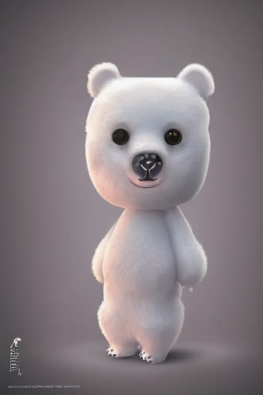 Image similar to cute porcelain ice bear doll, mark ryden style, vivid colors, high details, cinematic, 8 k resolution, beautiful detailed, photorealistic, digital painting, dark atmosphere, artstation, concept art, smooth, sharp focus, illustration, fantasy background, artstation trending, octane render, unreal engine