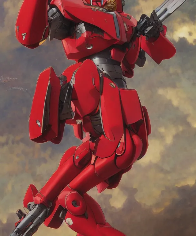 Prompt: a stunning dynamic pose full body of char aznable, intricate, 8 k highly professionally detailed, hdr, cgsociety, dark fantasy, dynamic lighting, cinematic, pristine, smooth, cosplay, elegant, sharp focus, art by alphonse mucha and greg rutkowski, : 1 zaku, red comet, mobile suit, armor, : - 5