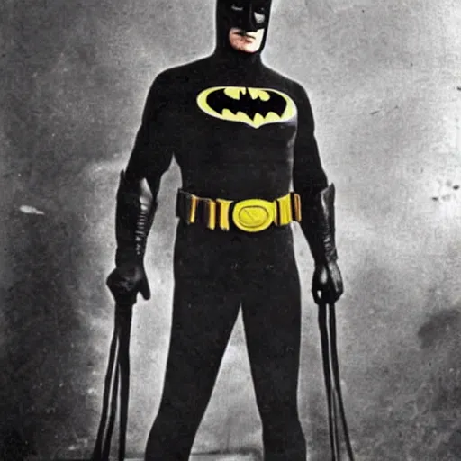 Image similar to A vintage photograph of Batman in the 19th century W- 768