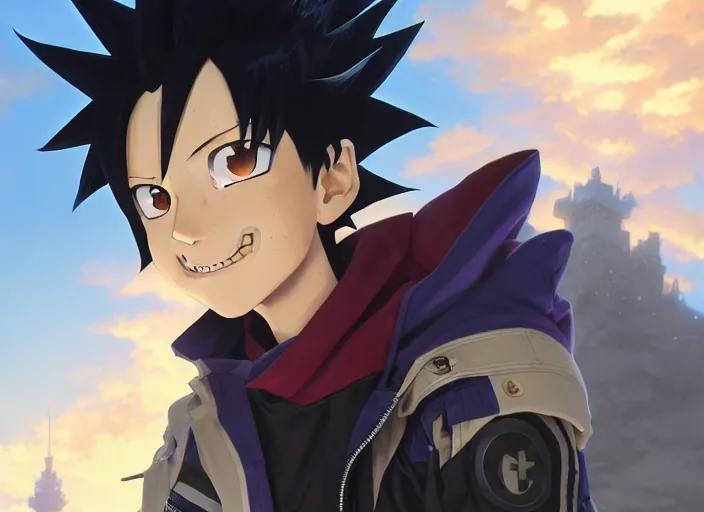 Prompt: highly detailed portrait of yugi moto, in my hero academia, stephen bliss, 8 k, unreal engine, fantasy art by greg rutkowski, loish, rhads, ferdinand knab, makoto shinkai and lois van baarle, ilya kuvshinov, rossdraws, tom bagshaw, global illumination, radiant light, detailed and intricate environment