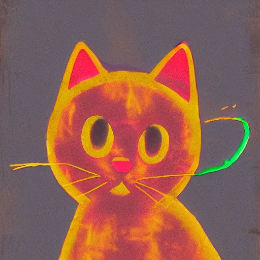 Prompt: a jello textured cat, glowing