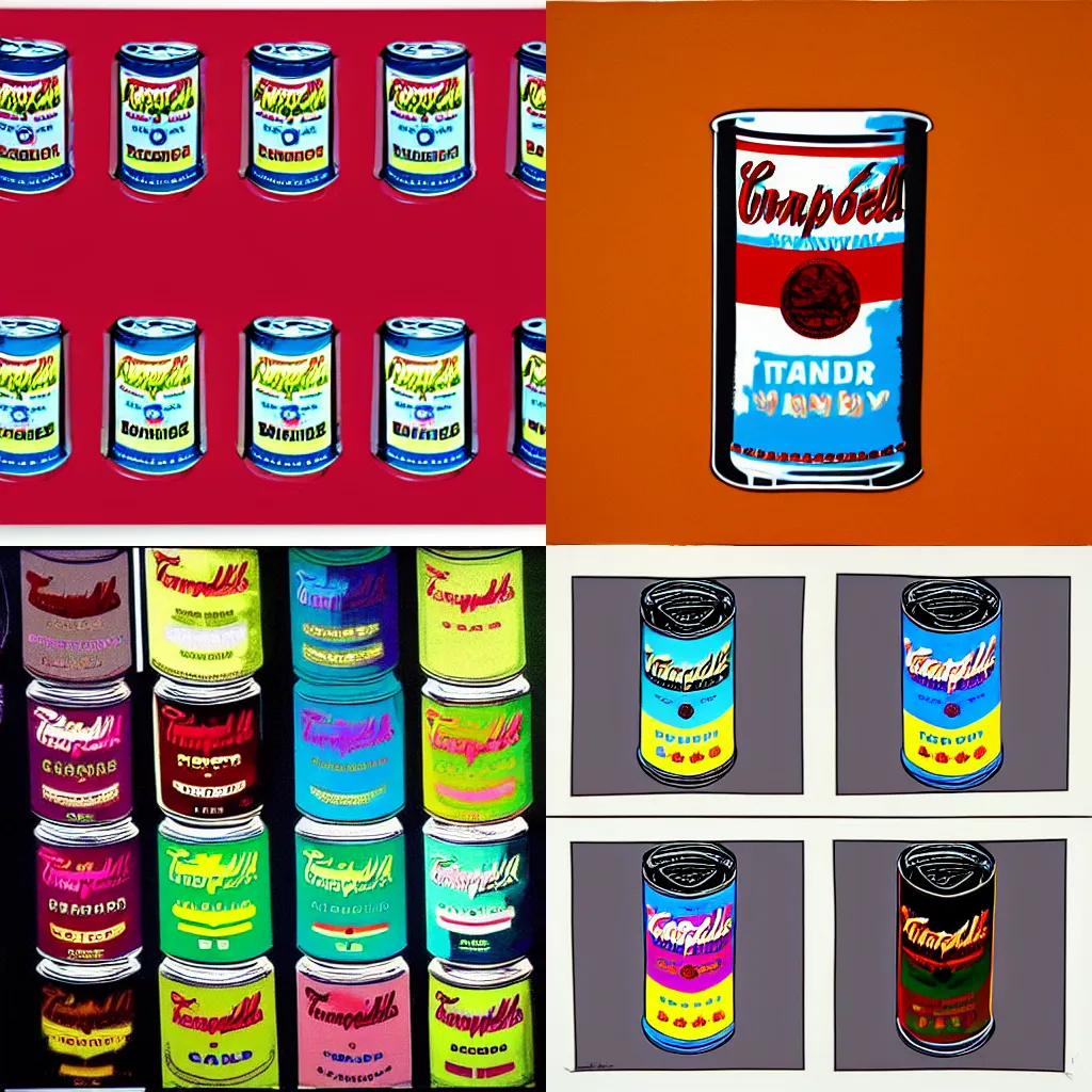 Prompt: beer can by Andy Warhol