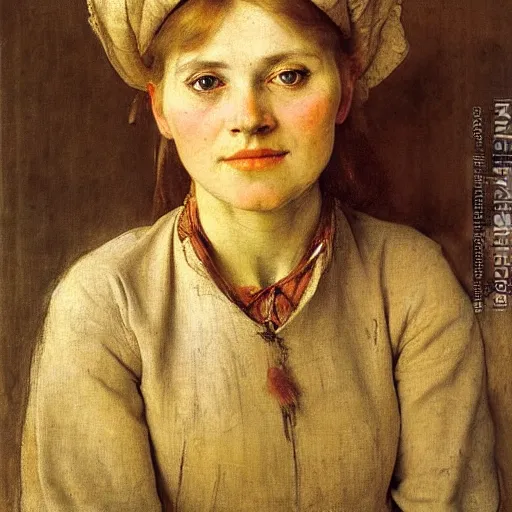 Image similar to study portrait of a peasant girl by anders zorn, hans holbein the younger, jan van eyck