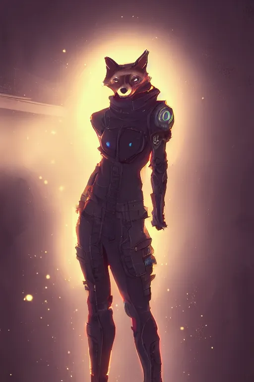 Prompt: an anthropomorphic cyberpunk fox, backlighting, trending on artstation, digital art, furry art, trending on furaffinity, fantasy art, by kawacy