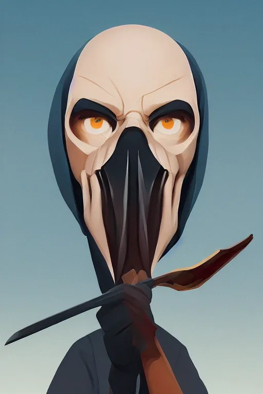 Image similar to face icon vector minimalist grim reaper, loftis, cory behance hd by jesper ejsing, by rhads, makoto shinkai and lois van baarle, ilya kuvshinov, rossdraws global illumination