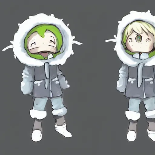 Image similar to little boy wearing sheep suit. white, gray, blue, green and brown pallet color. made in abyss art style, inspired in chris from deltarrune, artgerm, pixar movie