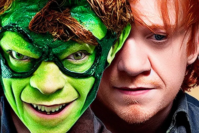 Image similar to Rupert Grint as The Green Goblin