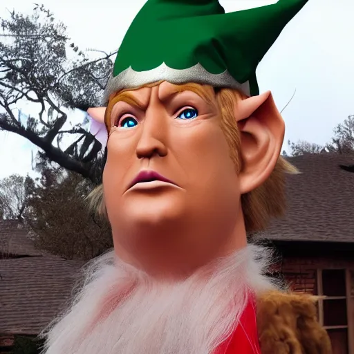 Prompt: a fantasy elf that looks like donald trump