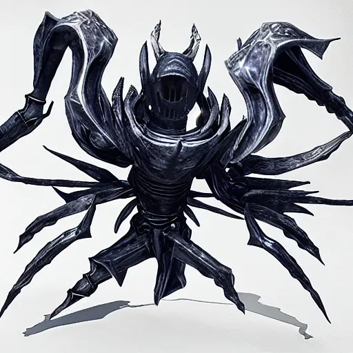 Image similar to radiance as a dark souls boss, style of dark souls, extremely high detail, 3 d, hollow knight, 4 k