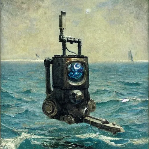 Image similar to deep sea robot by alfred stevens