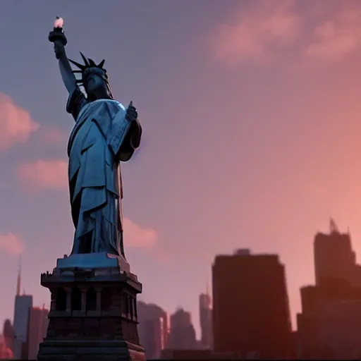 Prompt: Tom Holland as the statue of liberty, unreal engine, octane render