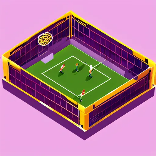 Image similar to isometric soccer lootbox, isometric, 3 d, octane, game, artstation