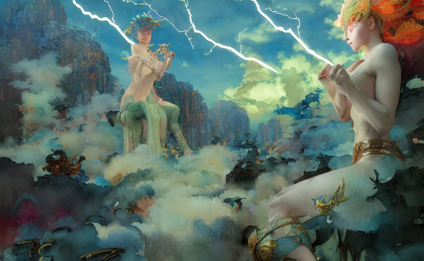 Image similar to the revenge of the lightning goddess, fantasy. intricate, amazing composition, colorful watercolor, by ruan jia, by maxfield parrish, by marc simonetti, by hikari shimoda, by robert hubert, by zhang kechun, illustration, gloomy