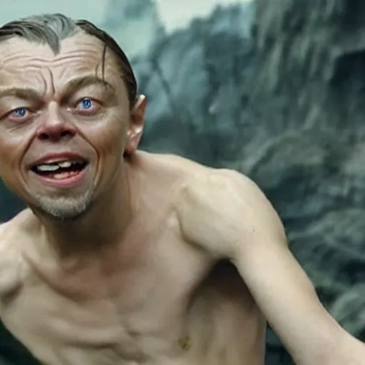 Prompt: leonardo dicaprio as gollum