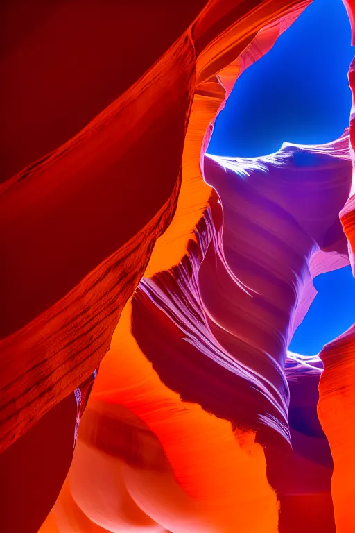 Image similar to antelope canyon in infrared photo by arthur haas and bruce pennington and john schoenherr, cinematic matte painting, 8 k, dark color palate