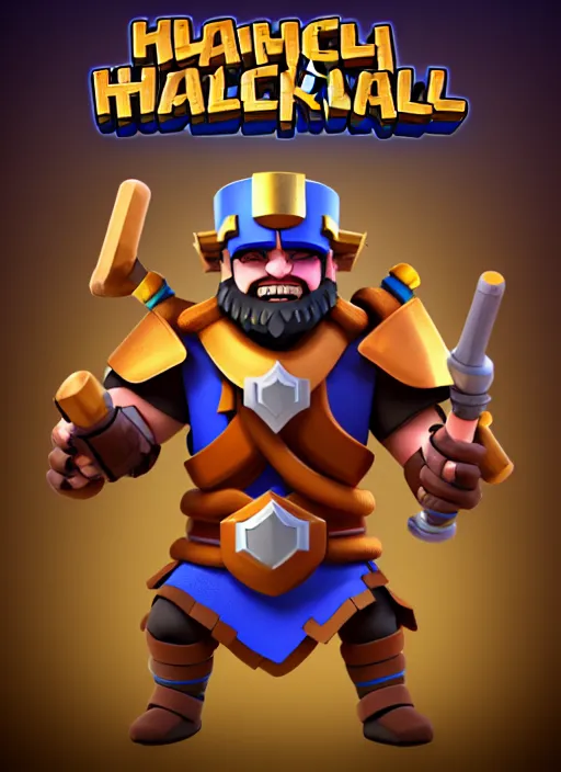 Prompt: Ram Humanoid warrior in the style of Clash Royale, trending on artstation