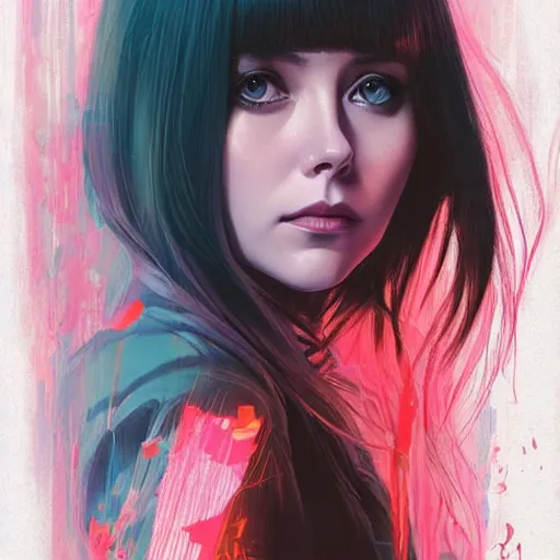 Image similar to elizabeth olsen portrait as manga girl, realistic shaded perfect face, fine details. anime. realistic shaded lighting poster by ilya kuvshinov katsuhiro otomo ghost - in - the - shell, magali villeneuve, artgerm, jeremy lipkin and michael garmash and rob rey