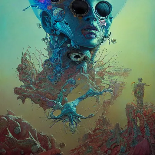 Image similar to art by james jean, beksinski, lisa frank, android jones, syd mead, tomasz alen kopera, james gurney, moebius