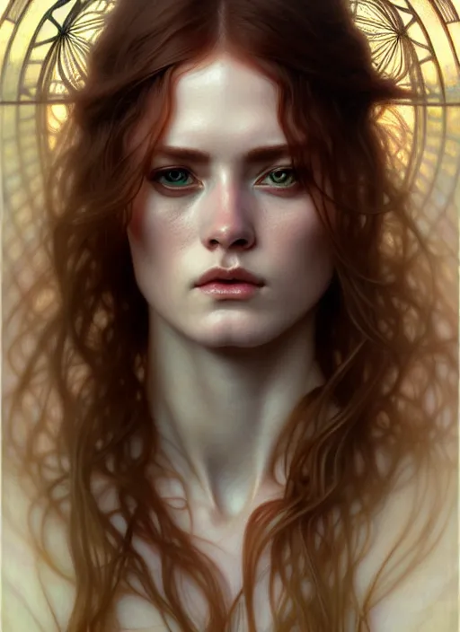 Image similar to elden ring, portrait, highly detailed, deep focus, elegant, digital painting, smooth, sharp focus, illustration, ultra realistic, 8 k, art by artgerm and alphonse mucha and edgar maxence