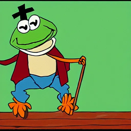 Prompt: Kermit the frog, from Samurai Jack (2001)