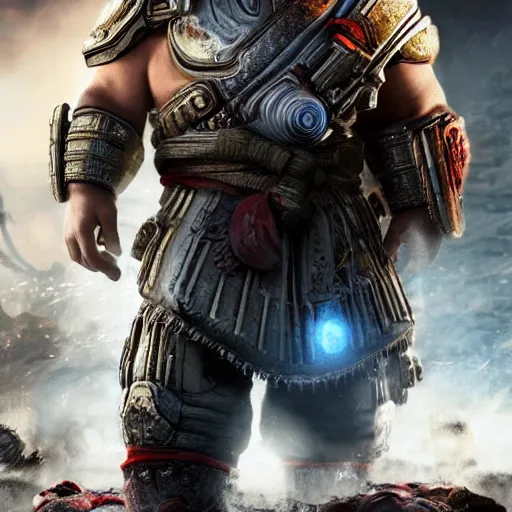 Image similar to asian!! bill cosby with conical hat in gears of war, splash art, movie still, detailed face, photorealistic facial features, cinematic lighting, dramatic, octane render, long lens, shallow depth of field, bokeh, anamorphic lens flare, 8 k, hyper detailed, 3 5 mm film grain