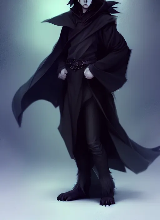 Prompt: wide angle beautiful full body portrait of a cute male anthropomorphic anthro border collie fursona wearing black robes, character design by charlie bowater, henry asencio, and ross tran, furry art, furaffinity, beautiful, glamor pose, detailed, aesthetic, trending on artstation