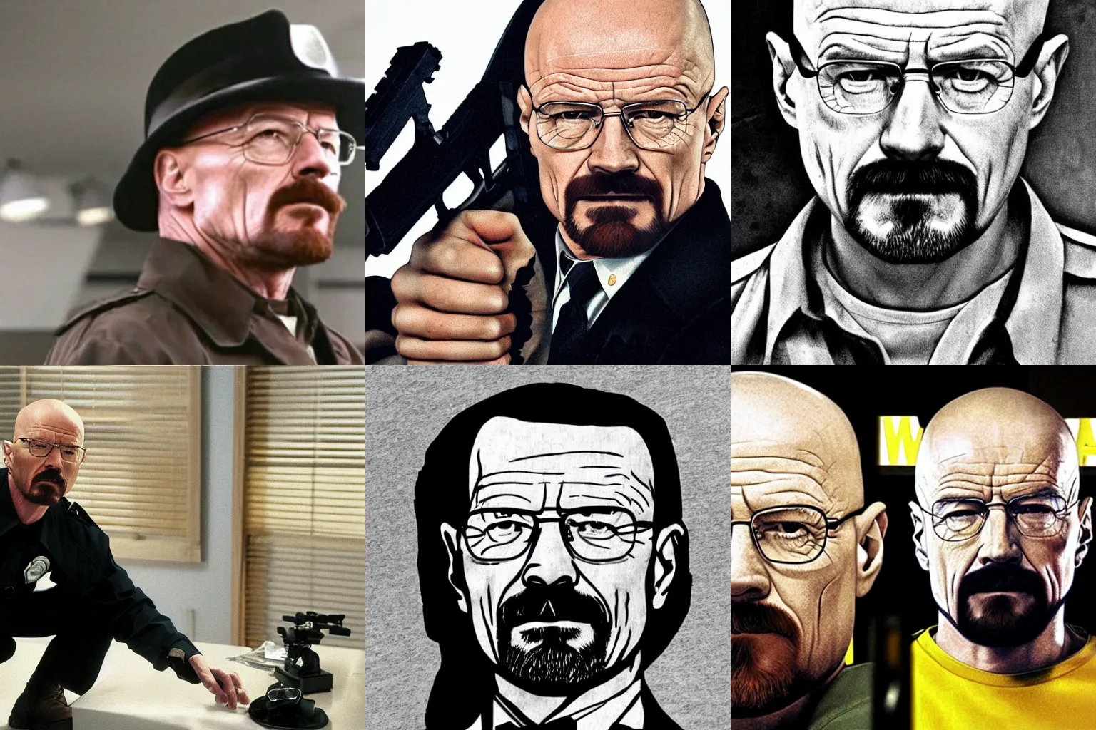 Prompt: Walter White as a DEA cop