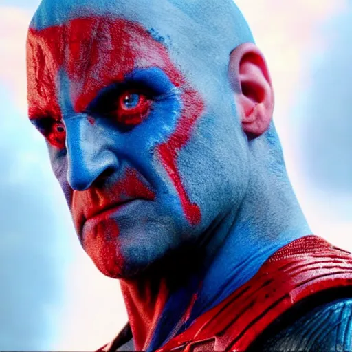 Image similar to steve carell as yondu from guardians of the galaxy, movie still, photorealistic, 8 k