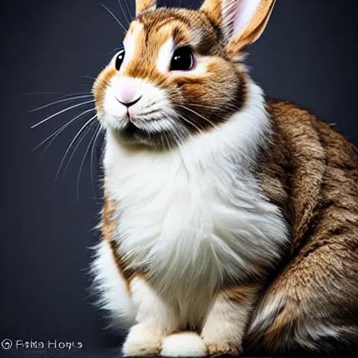 Image similar to a bunny - cat - hybrid, animal photography