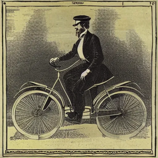 Image similar to a man riding a cycle plane illustration victorian