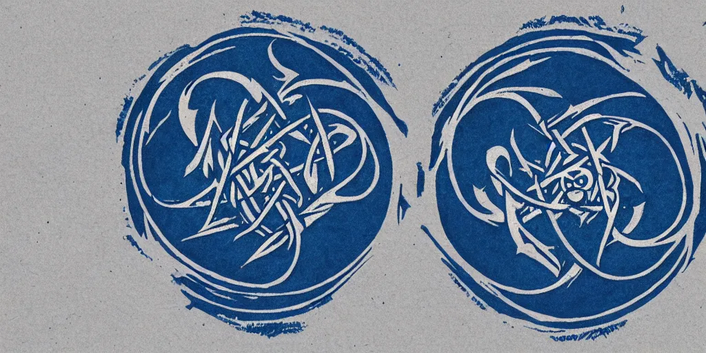 Image similar to symmetrical death metal logo of the word subsume, cerulean, super detailed!