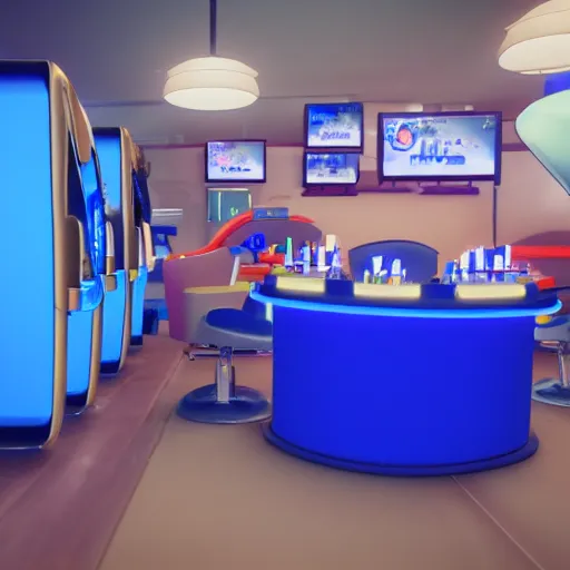 Prompt: Sonic the Hedgehog at a nail salon getting his nails done, POV, unreal engine